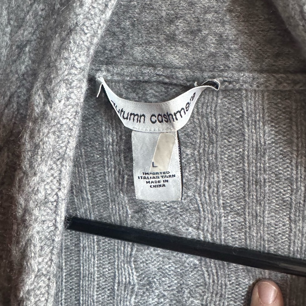 Autumn Cashmere Cable Knit Rib Drape Cardigan Knit - Picture 7 of 7